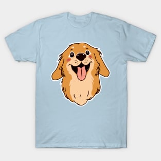 Happy Golden Retriever Dog Lover Puppy Retro T-Shirt